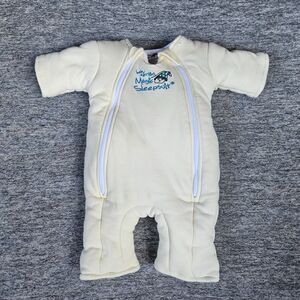 Baby Merlins Magic Sleepsuit Large 6-9 mos Yellow Unisex Cotton Swaddle Secure
